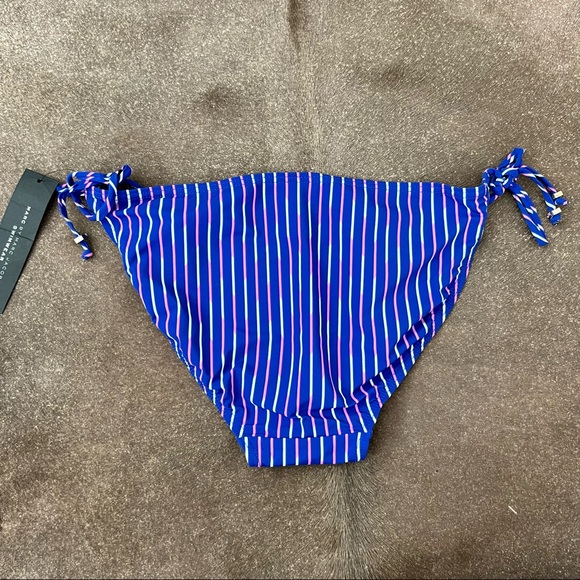 Marc by Marc Jacobs Striped Tie Logo Hardware Bikini Bottom - Picture 2 of 6